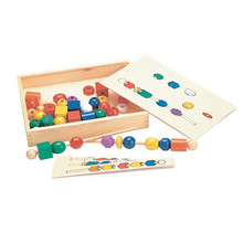 Educational Classical Wooden Beads Sequence Box Toy for Kids